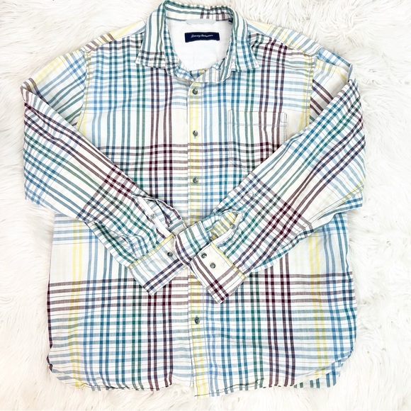 Tommy Bahama Other - TOMMY BAHAMA RUM ISLAND SHIRT MULTICOLOR CHECK PATTERN BUTTON FRONT MENS XL